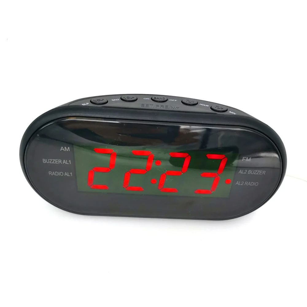 Onever Car Electronic LED Clock Desktop Alarm Digital Table Radio Time Supply Gift Home Snooze Function EU Plug AM/FM | Автомобили и