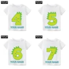 Детская футболка с коротким рукавом, с рисунком динозавра, 0-9 лет