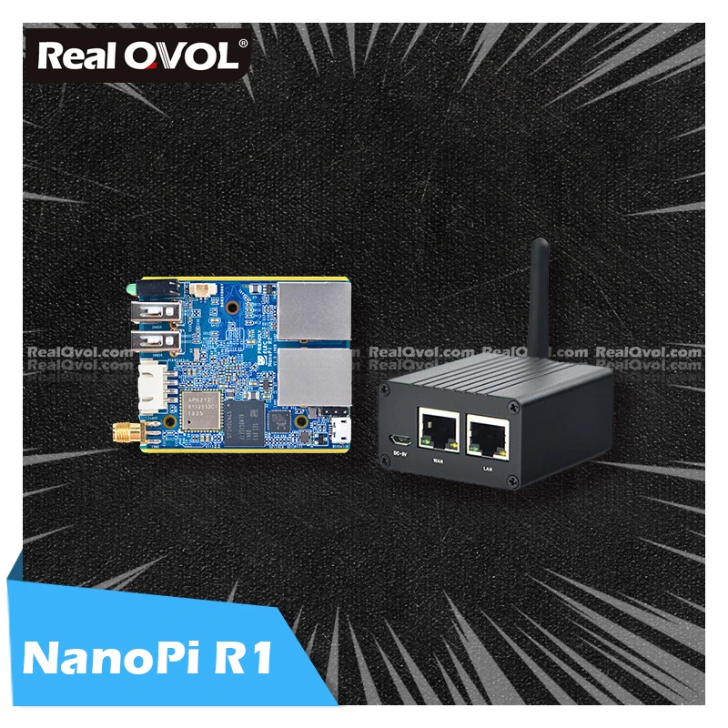 RealQvol FriendlyELEC ELEC NanoPi R1 Allwinner H3 Гбит/с Ethernet бортовой Wifi Bluetooth OpenWRT система
