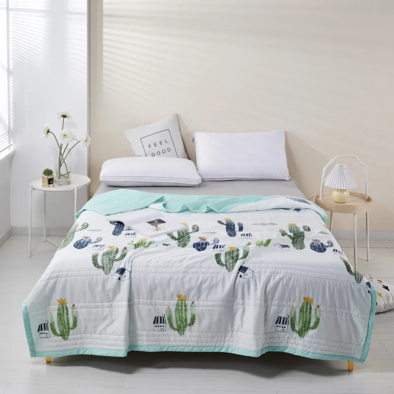 Стеганое одеяло в скандинавском стиле с цветочным узором для детей и студентов