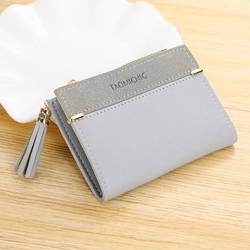 

Новинка, Женский кошелек из искусственной кожи с кисточками, женский короткий кошелек, кошелек для девочек, кошелек для монет с несколькими ...