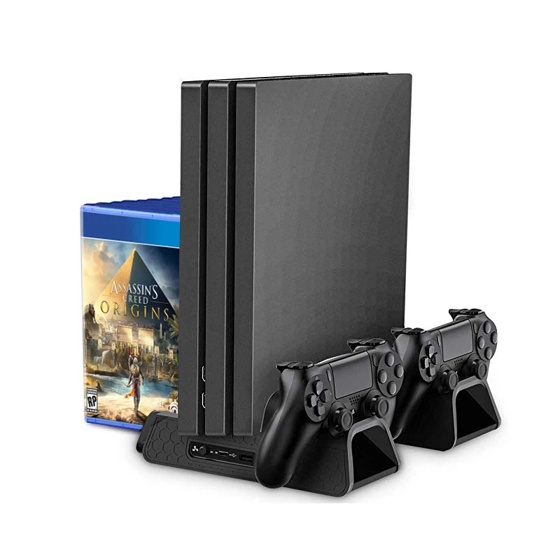 For PS4/PS4 Slim/PS4 Pro Dual Controller Charger Console Vertical Cooling Stand Charging Station LED Fan SONY Playstation 4 | Электроника