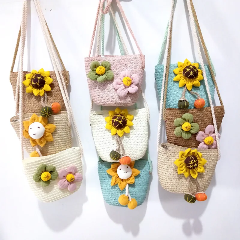 

Girls' small bags, princess all-match coin purse, hand-woven children's mini fruit zipper bag, messenger bag