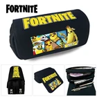 Холщовый чехол-книжка для ручки, оригинальная игра фортнайт, двухслойный, на молнии, с аниме-персонажем, школьные принадлежности для детей
