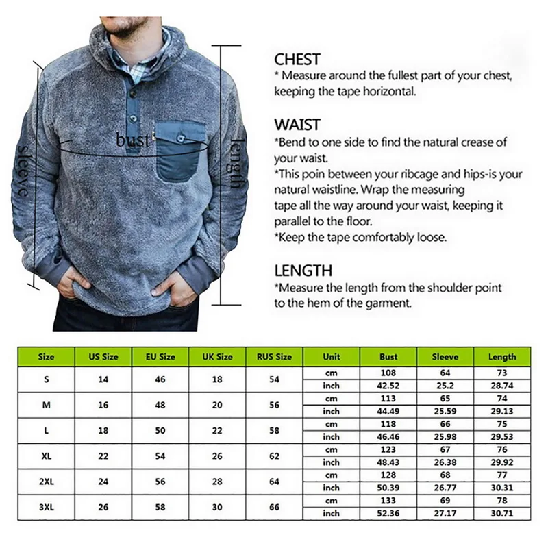 

Winter Men Sweatshirt Plush Top Pocket Long Sleeve Pullovers Winter Clothes Casual Tops Male Sweatshirts