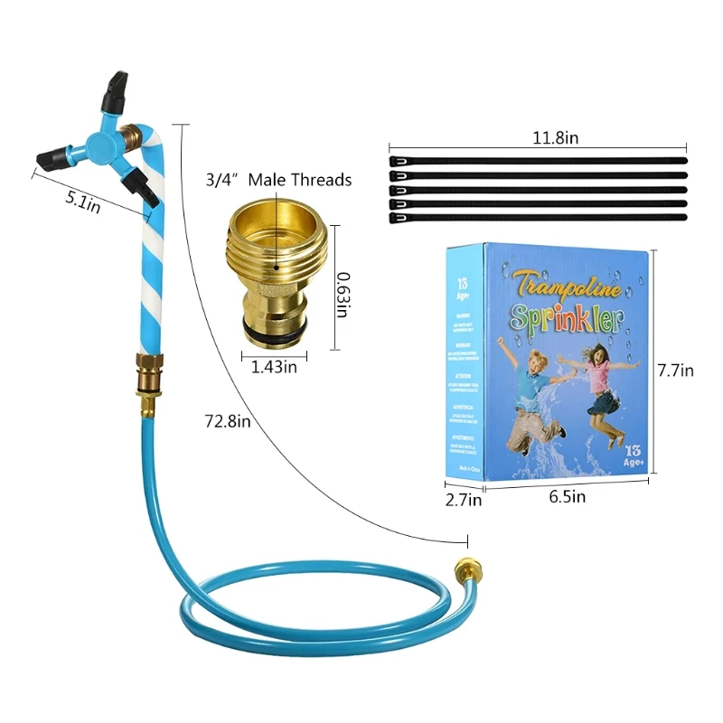 

Trampoline Sprinkler, Outdoor Water Play Sprinklers Fun Water Park Summer Activities Yard Backyard Sprinkler for Kids