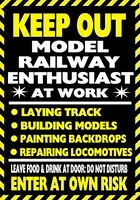 tin sign new aluminum keep out model railway enthusiast at work metal sign 11 8 x 7 8 inch