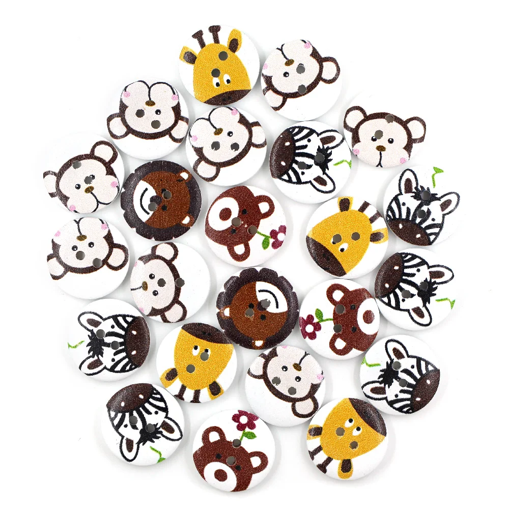 Животные кнопка 2 отверстия деревянные Кнопки декоративные кнопки для рукоделия