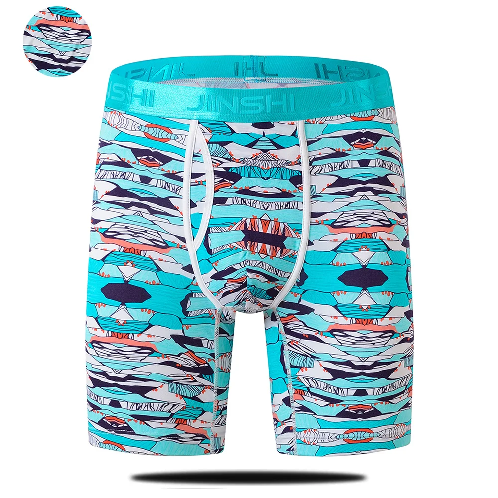 Mens Boxer Shorts Print Fashion Mens Boxer Briefs Long With Pouch Bamboo Breathable High Quality Mens Boxers Underwear Brand