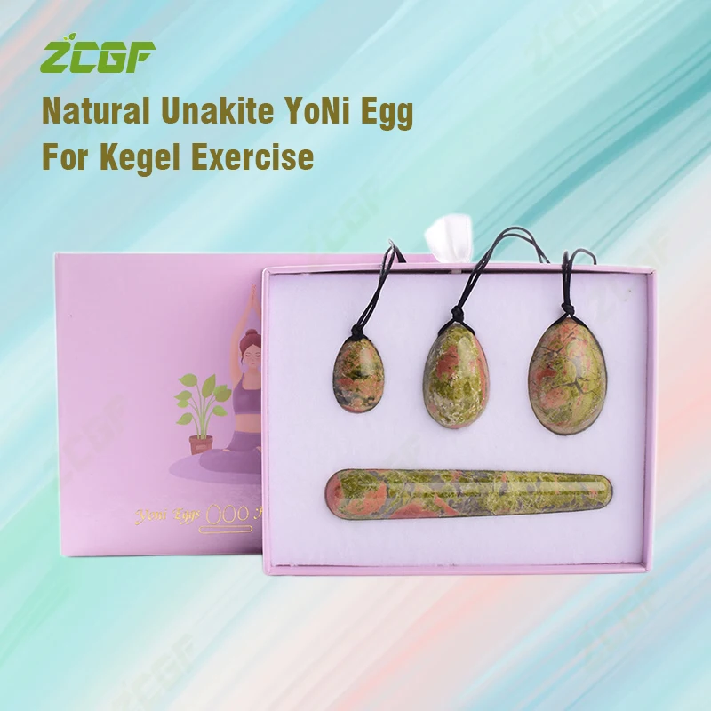 

Natural Unakite YoNi Egg Wand Women Pelvic Floor Muscle Kegel Exercise Egg Tightening Vaginal Muscle Ben Wa Ball Hygiene Product