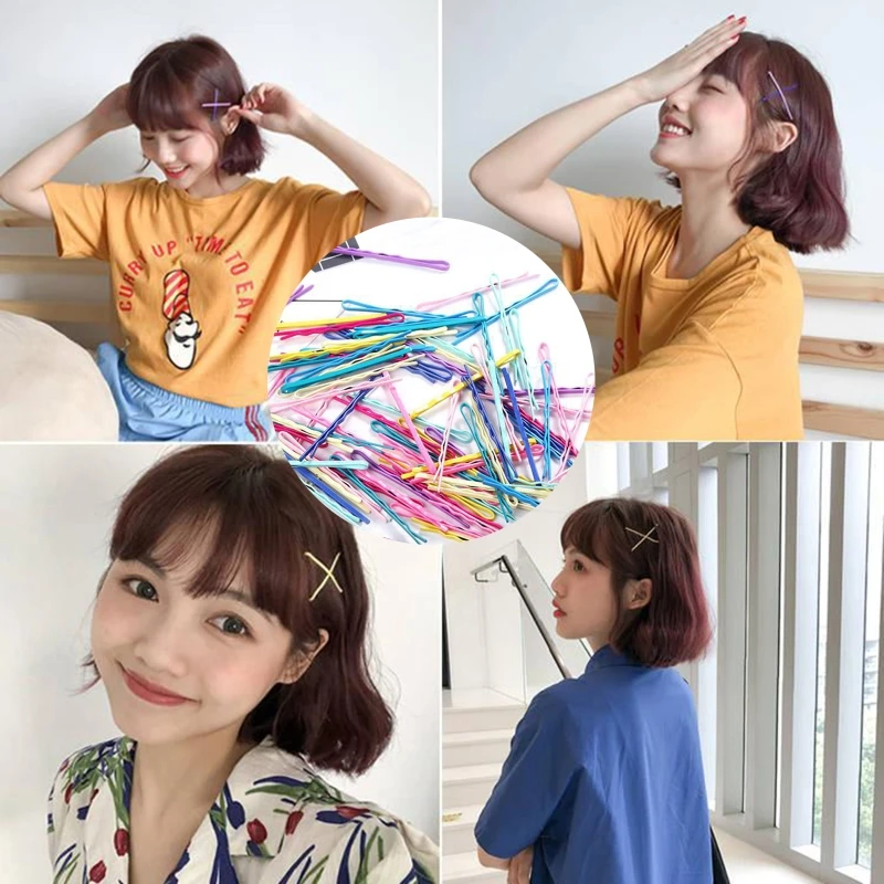 50 шт./кор. Для женщин Цвет Сплав заколки для волос простой Карамельный цвет