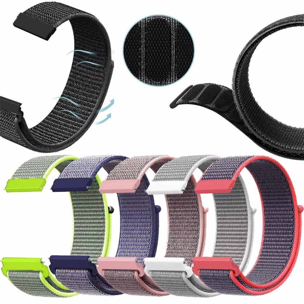 Спортивный нейлоновый ремешок для часов для Xiaomi Huami Amazfit Bip Lite Pace Stratos GTR 47 мм 42 мм Смарт-часы аксессуары браслет ремень для huawei Watch GT Active Honor Magic 20 мм 22 мм ремешок