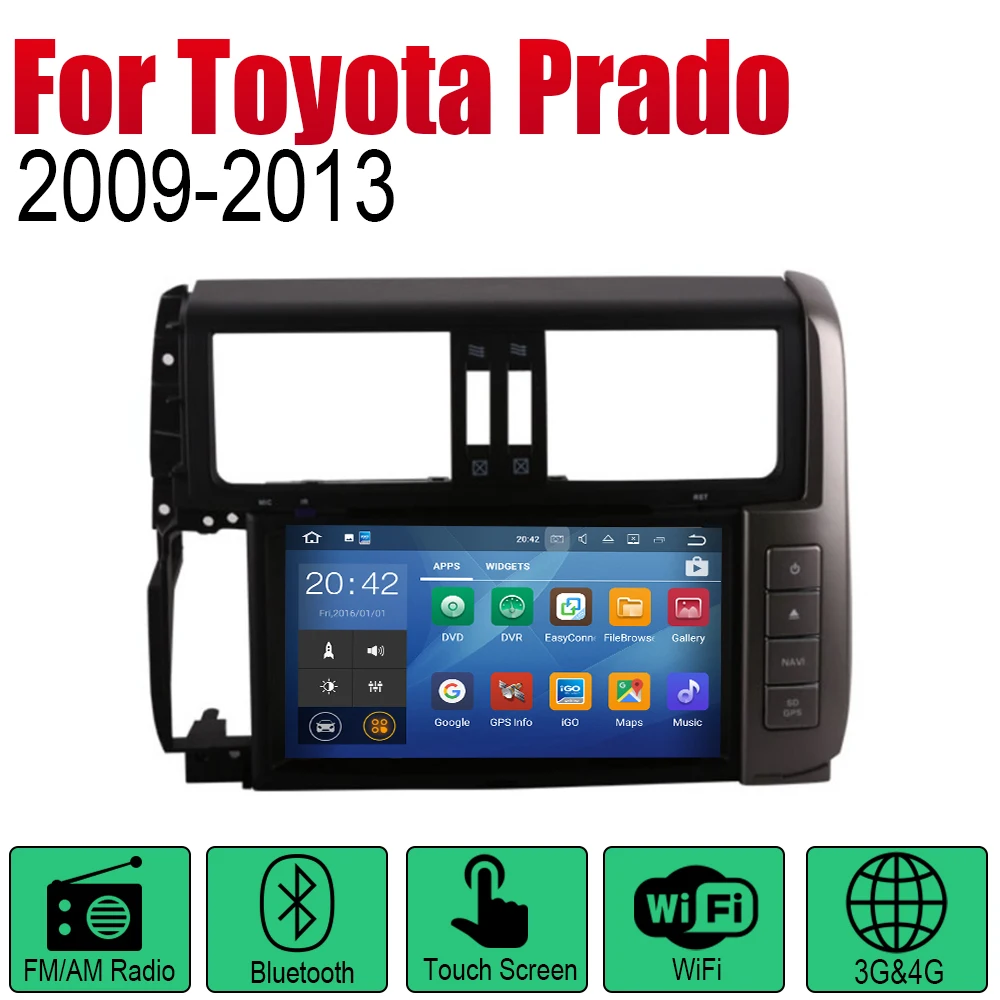 Автомагнитола 2 Din на Android DVD проигрыватель для Toyota Land Cruiser Prado 150 2009 2010 2011 2012 2013