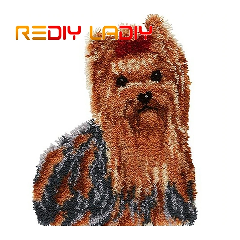 Крюк с защелкой ковер Наборы вяжущие крючком щенка собаки девушки акриловой