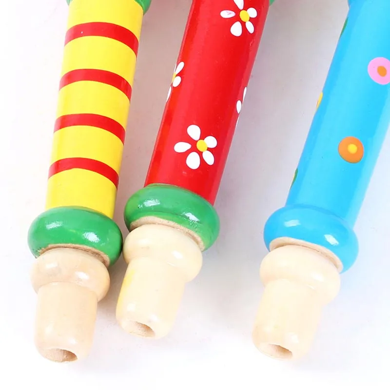 

1pc Colorful Wooden Trumpet Buglet Hooter Bugle Education Kids Toys for Children Musical Instruments Toys Noise Maker Kids Toys