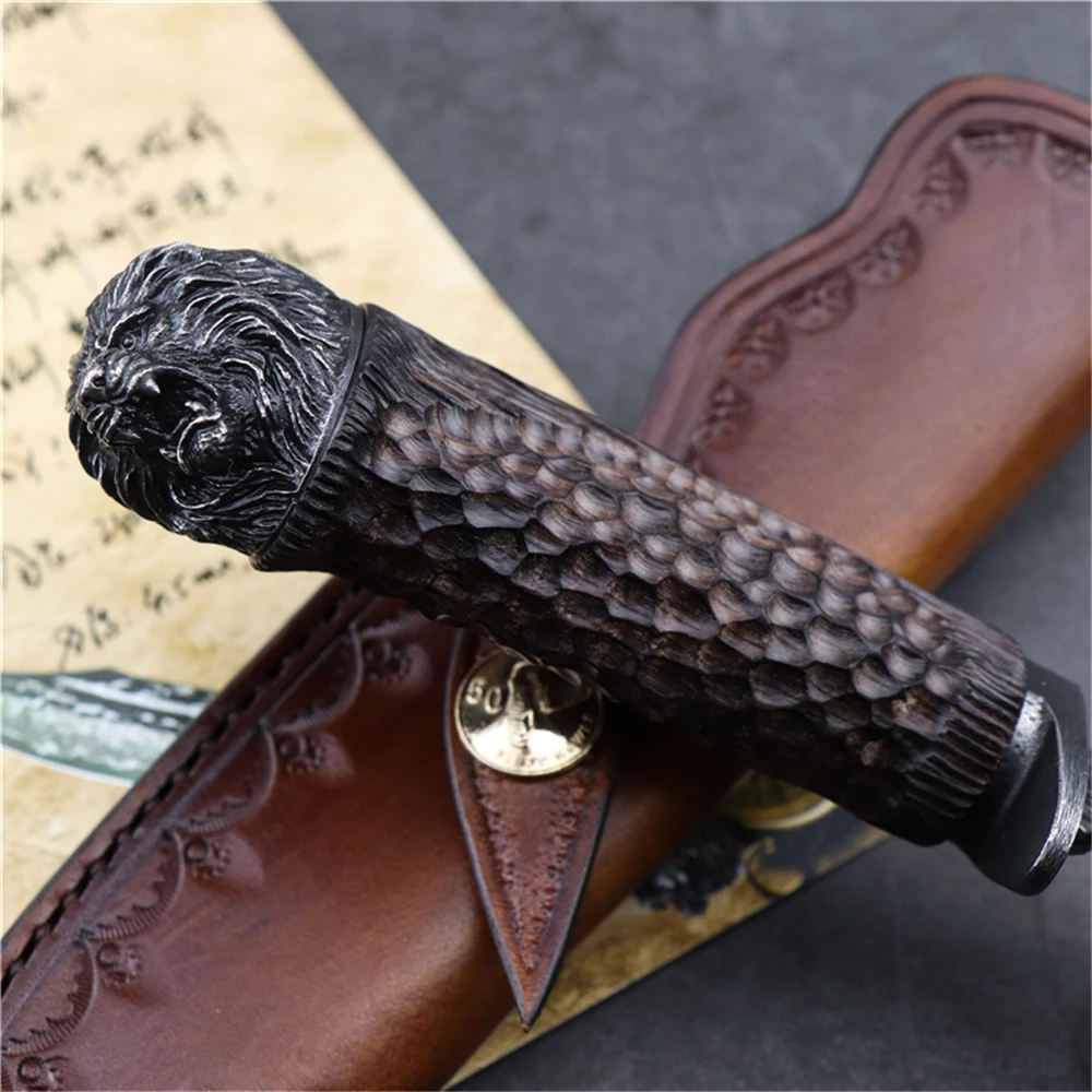 Дамасский прямой нож для выживания на природе охоты фиксированное лезвие ручка