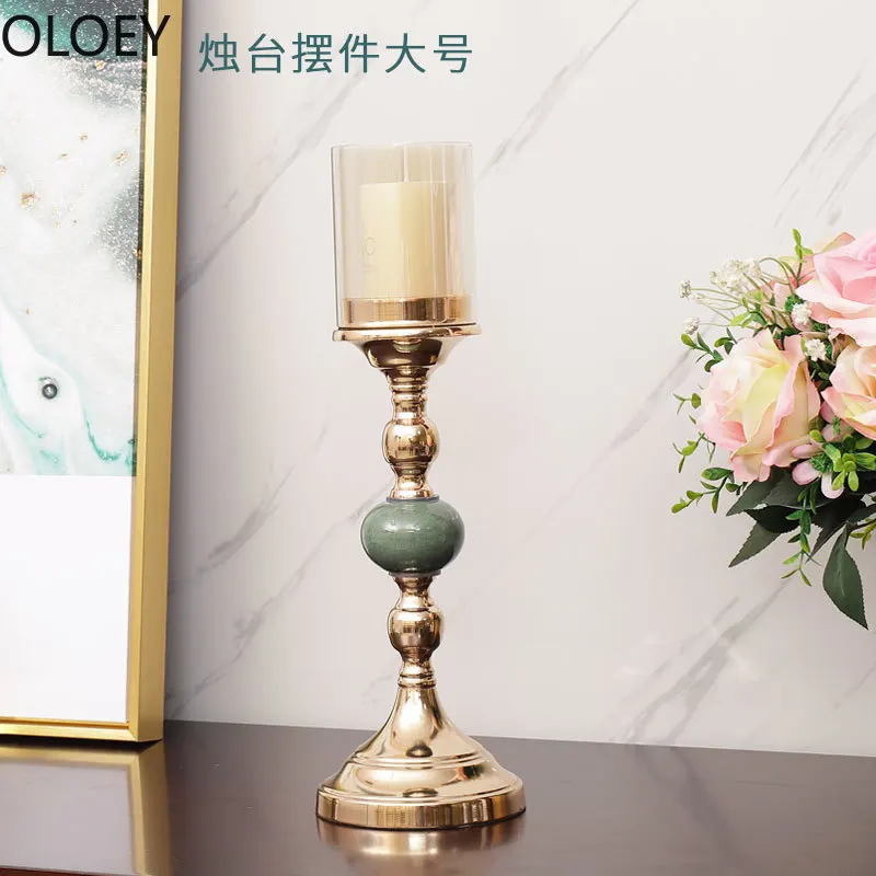 Скандинавский подсвечник и набор золотой романтический стеклянный