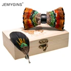 JEMYGINS Design Feather, галстук-бабочка, изысканный, ручная работа, брошь-бант, подарок для мужчин, Свадебная вечеринка Аксессуары для галстуков