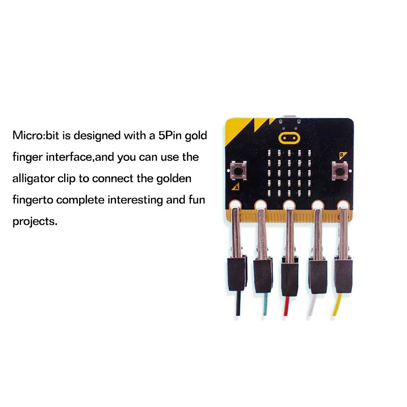 5 pcs/lot Micro:bit 40mm Flat Alligator Clip Double-headed Programmer Clips with for Microbit Cable Wire | Компьютеры и офис