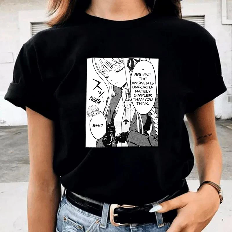 

Футболка в стиле японского аниме Danganronpa, с рисунком манги, Киоко, футболка с принтом Makoto и Byakuya, для мужчин и женщин, Повседневная футболка в с...