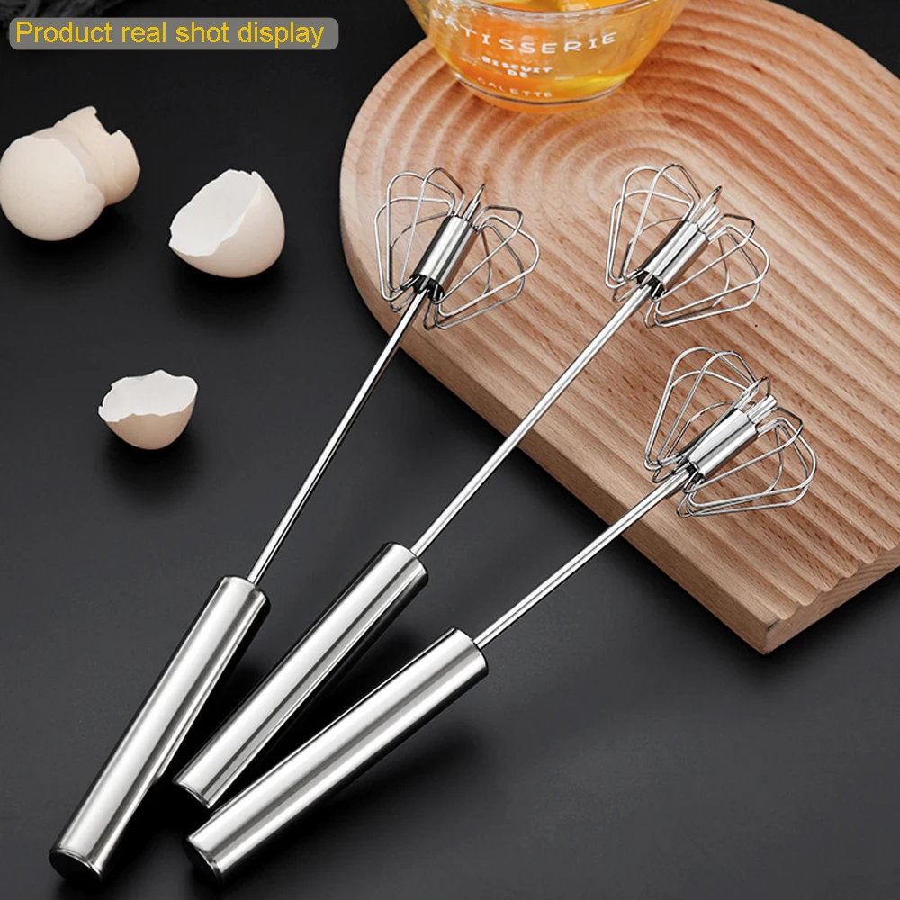 Semi-Automatic Mixer Egg Beater Self Turning Manual Stainless Steel Whisk Hand Blender Cream Stirring Kitchen Tools | Бытовая техника