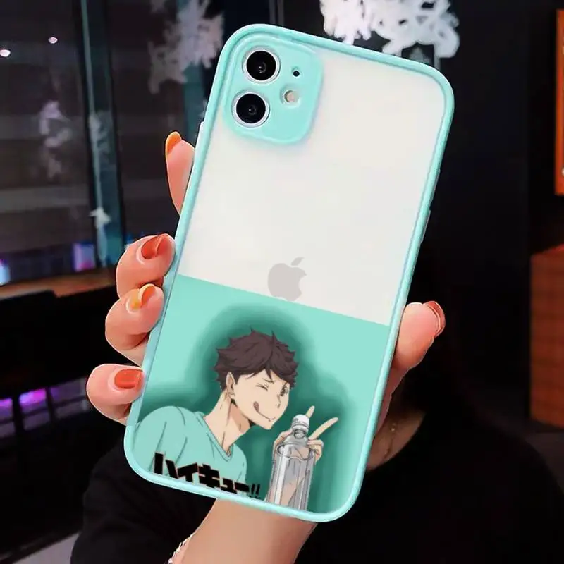 

Haikyuu Oikawa Phone Case Clear Funda matte transparent For blue iPhone 7 8 x xs xr 11 12 pro plus max mini