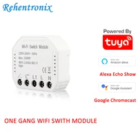 one gang two way tuya powered smart life wifi switch module smart breaker home automation alexa google voice app remote control