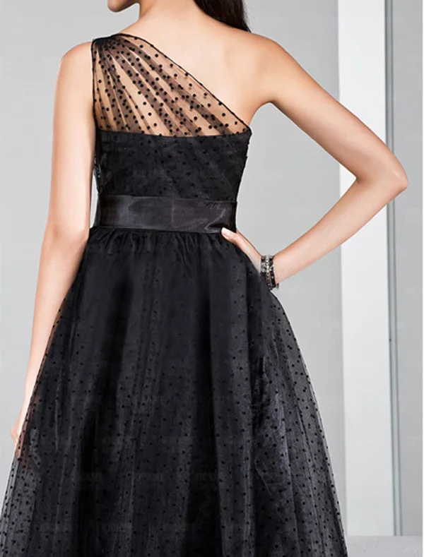 A-Line One Shoulder Ankle Length Chiffon Mother of The Bride Dress with Sashes / Ribbons Sleeveless 2019 | Свадьбы и торжества