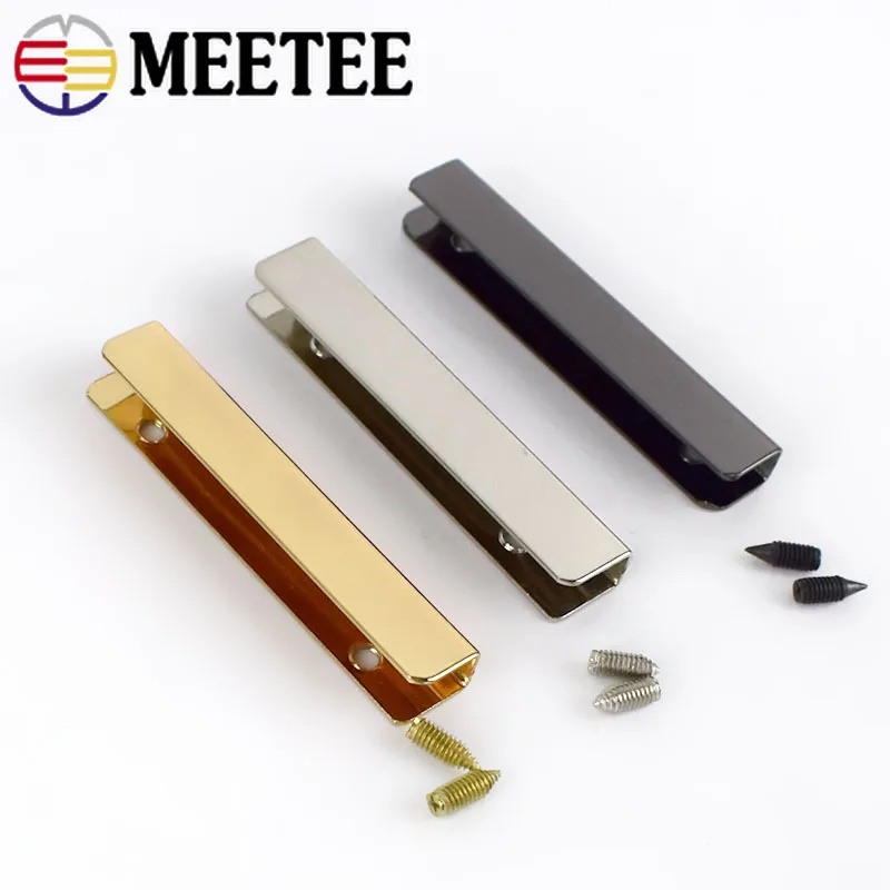 Meetee 10 шт. металлические пряжки для защиты края 50 мм Кнопка с винтами для багажа обертывание угол сумки кожа Аппаратные аксессуары