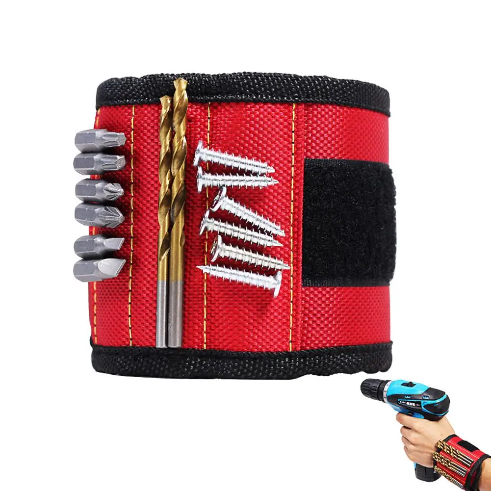 

Magnetic Wrist Tool Bag Screws Nails Drill Bits Holder Repair Tools Organizer Excellent Polyester Fine Workmanship