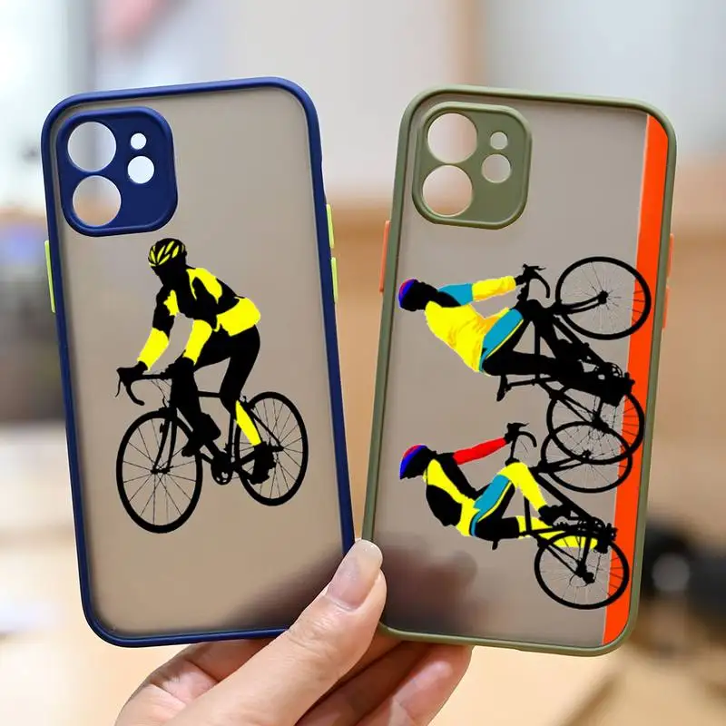 

Bicycle Bike Sports pattern Phone Case matte transparent For iphone 11 12 13 6 s 7 8 plus mini x xs xr pro max cover