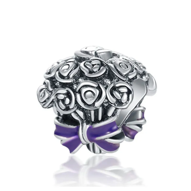 

1 шт. новые милые Подвески из сплава в виде Розы DIY бусины подходят для оригинального браслета Pandora женские ювелирные изделия