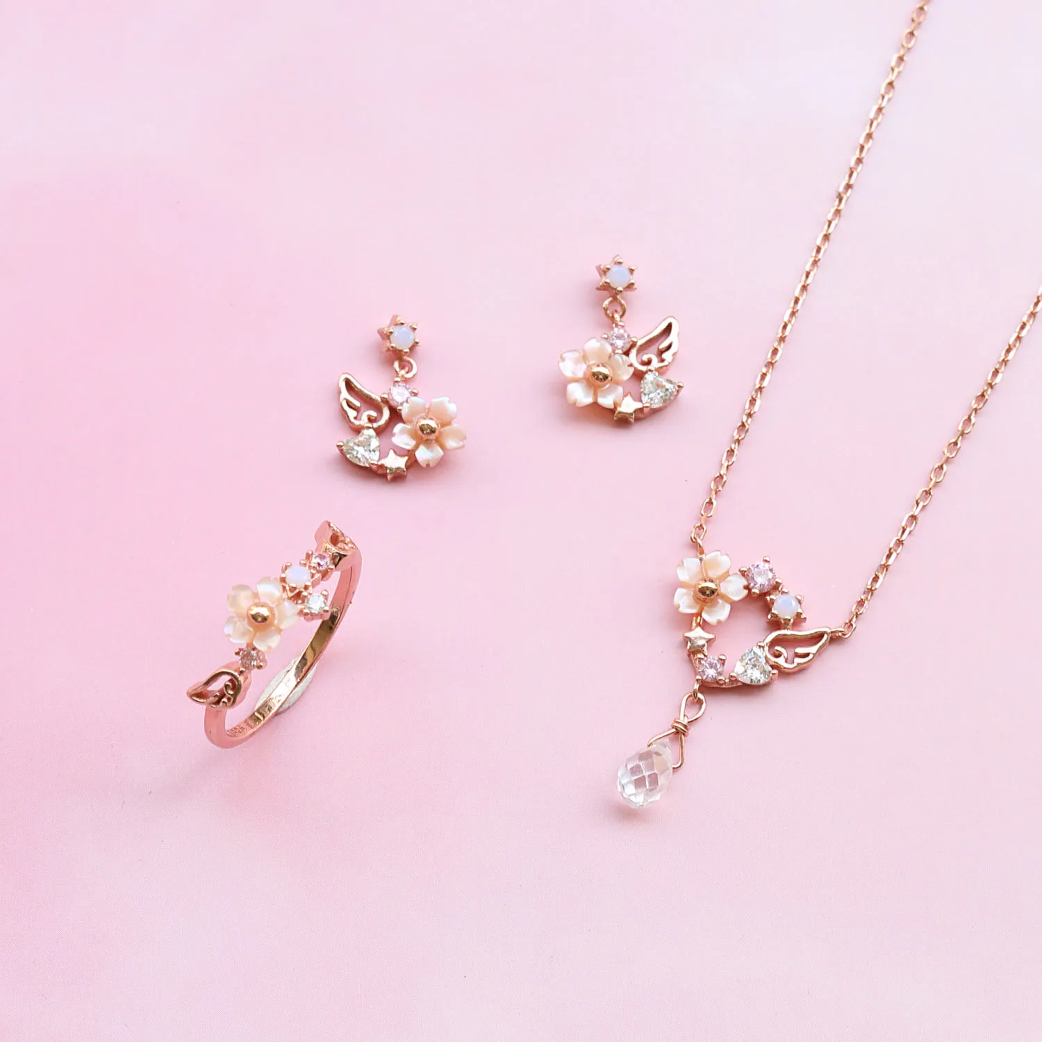 Card Captor Sakura КИНОМОТО Ожерелье сакуры S925 стерлингового серебра и брелоком в форме