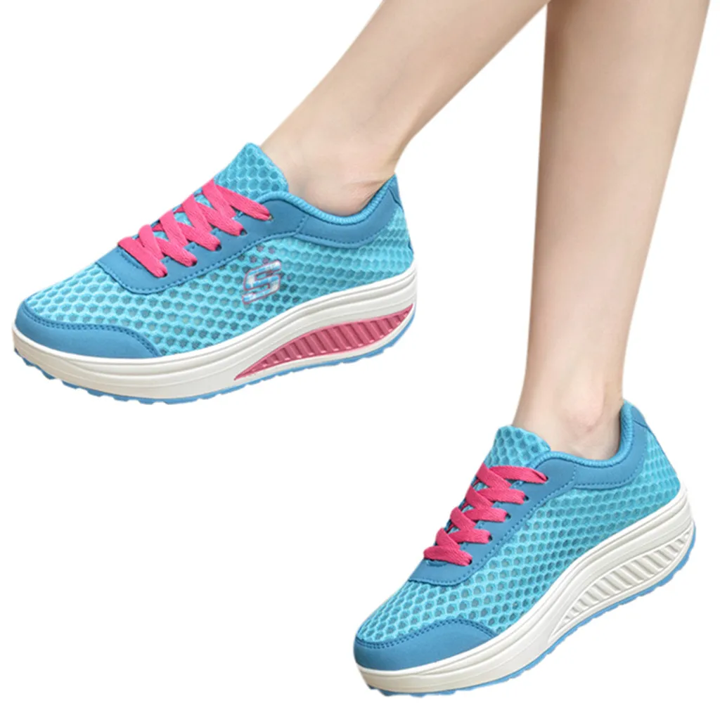 

Women's Casual Shoes Breathable Openwork Breathable Mesh Lightly Increase Trend Female Authentic Popular Womens Shoes