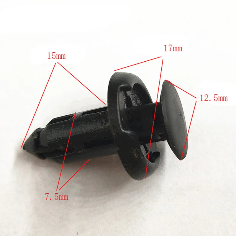 

50pcs Black Plastic Vehicle Car Bumper Clips Fastener Buckle Interior Trim Card Door Liner Fixed Clamp For Toyota