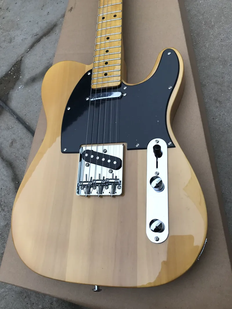 В наличии Высокое качество TL электрогитара с естественной цвет реальные