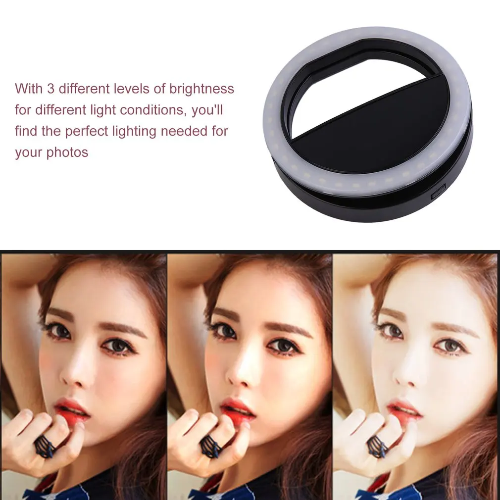 Универсальный светодиодный кольцевой светильник для селфи портативный