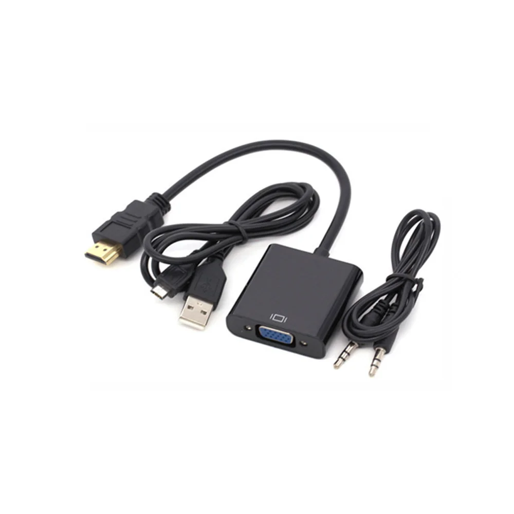 HDMI to VGA Adapter Male To Famale Converter for PS4 1080P HDMI-VGA With Video Audio Cable Jack For PC TV Box | Электроника