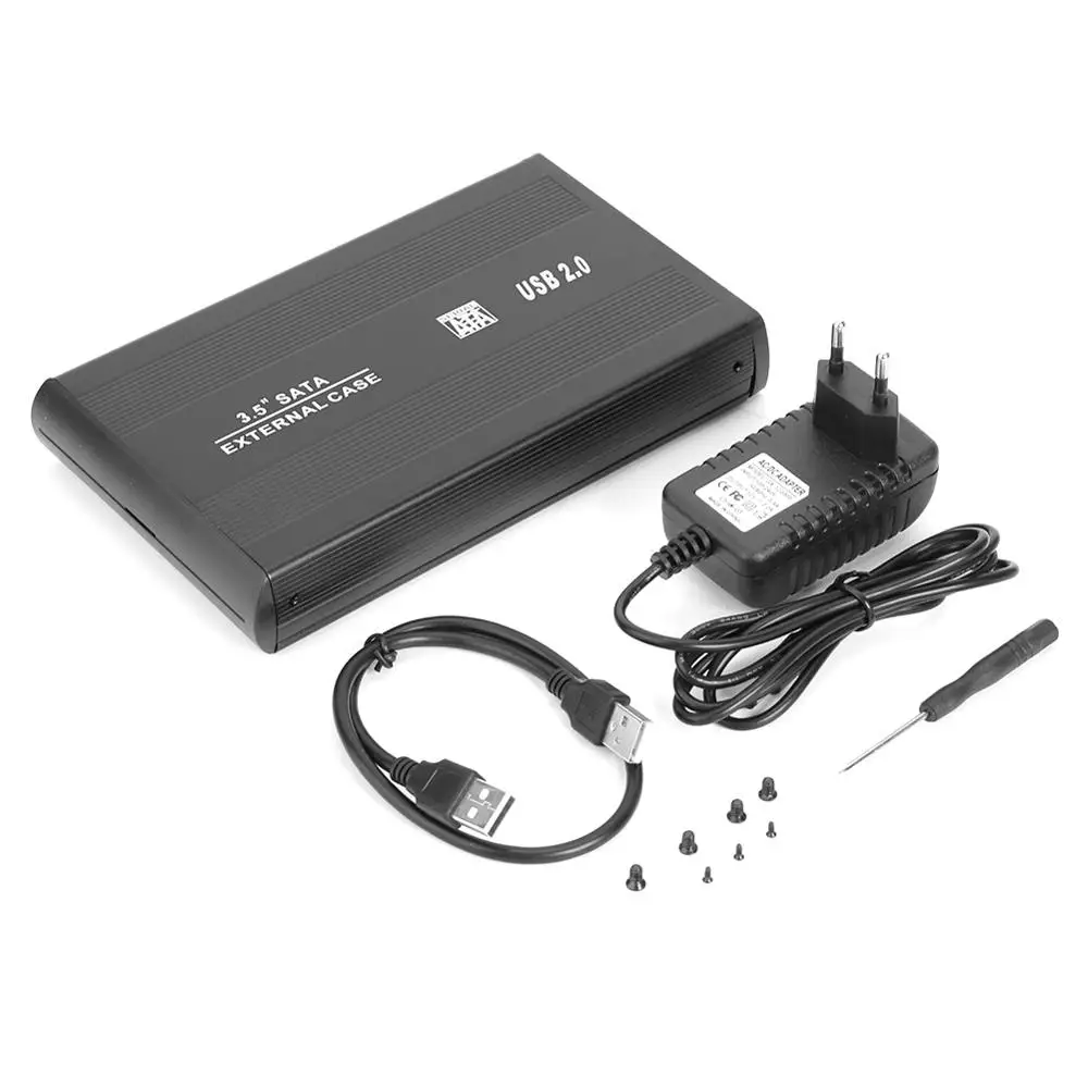 3.5 inch USB 2.0 EU 3,5 дюйма HDD чехол USB 2,0 на SATA SSD жесткий диск Корпус 2,5 дюйма USB 3,0 2,0 на SATA адаптер 480 Мбит/с твердотельный жесткий диск коробка - Цвет: 3.5 inch USB 2.0 EU