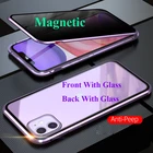 Новый металлический Магнитный защитный чехол из закаленного стекла для iphone 11 2019, Магнитный защитный чехол для Iphone 11, противоударный чехол