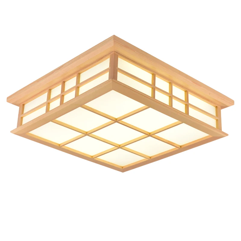 

Tatami lamp Japanese style Solid Wooden Square LED Ceiling Lights living room bedroom lighting study lamps mx10281725