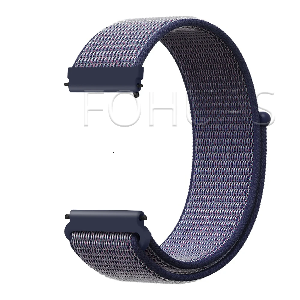 Midnight Blue Нейлоновый ремешок 20 мм 22 мм для Xiaomi Amazfit Gtr 47 мм samsung Galaxy Watch 42 мм 46 мм Active gear S3 классический ремешок HUAWEI WATCH 2 Pro - Цвет ремешка: Midnight Blue