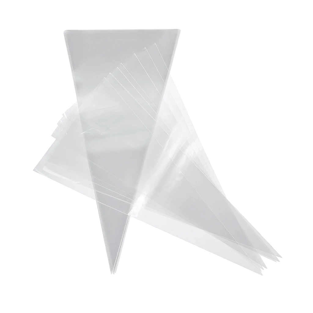 

50 Pcs Cone Sweet Candy Cellophane Bags For Gift Packaging Wrapping Decor