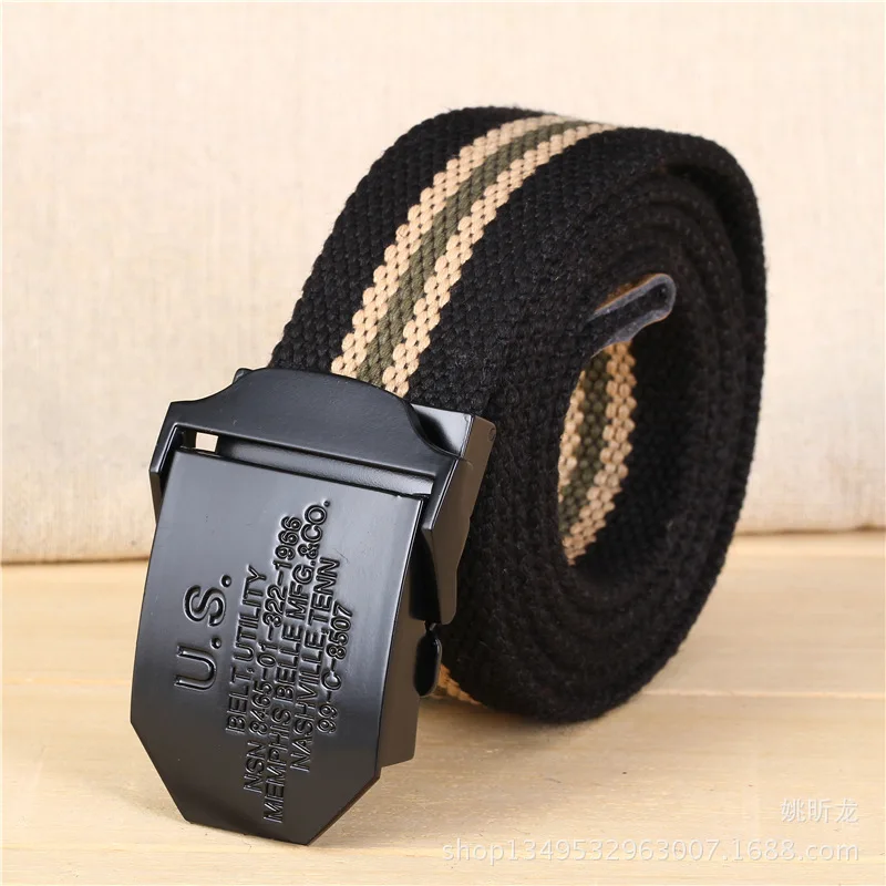 

2020 Tactical Belt Us Series Thicken Canvas Belts For Men Smooth Buckle Belt Casual Army Green Belt Waistband
