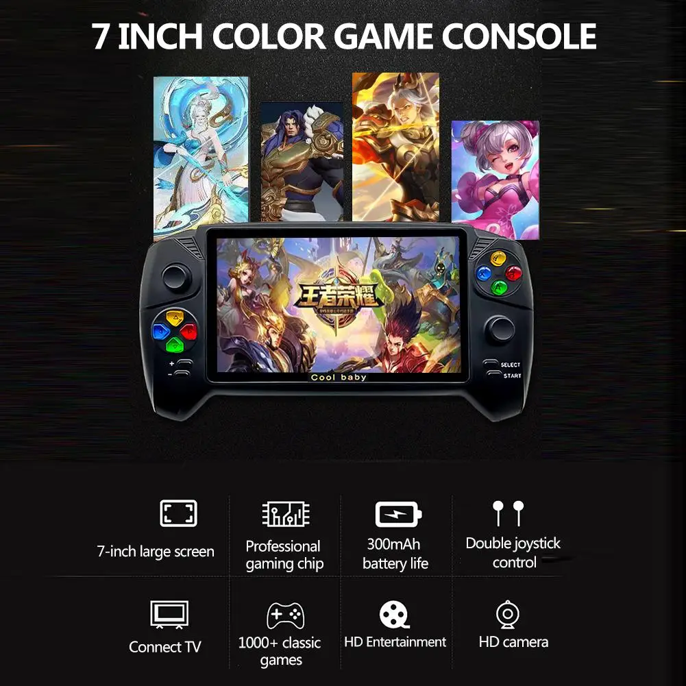 7-дюймовая портативная игровая консоль в стиле ретро для PSP GB TV двух игроков семьи