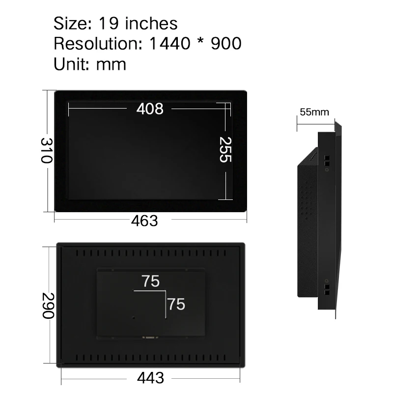19 ''дюймовый ЖК hd монитор для планшета HDMI VGA BNC AV USB Компьютерный не сенсорный
