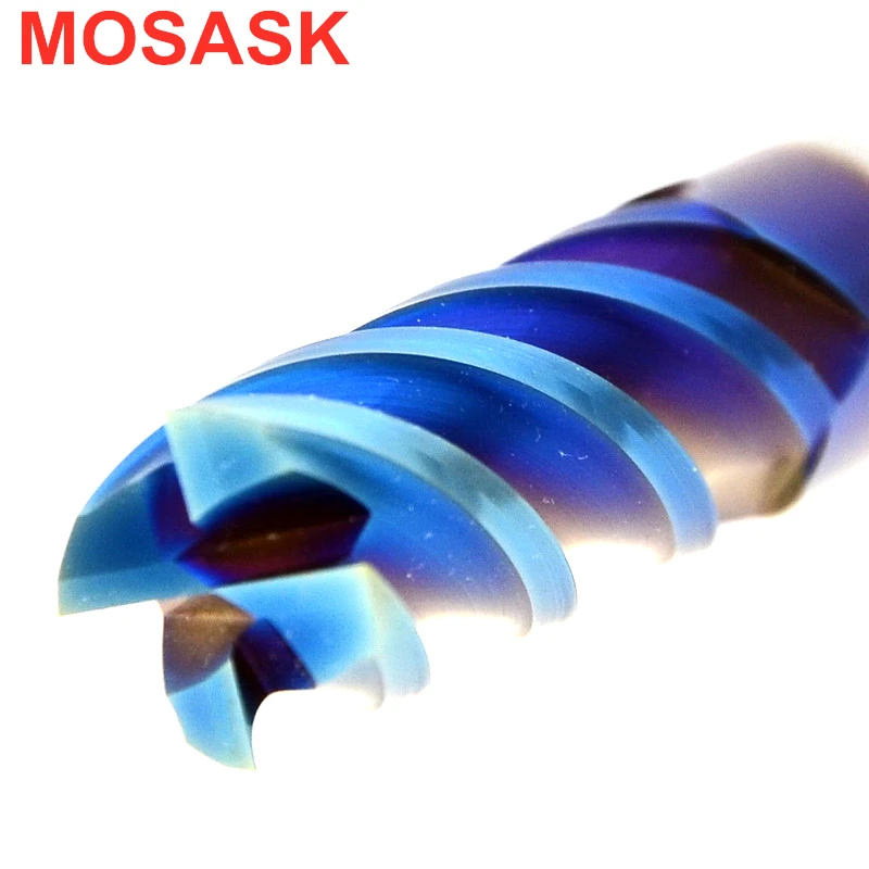MOSASK 4 флейты HRC65 фреза 2 мм 4 мм 6 мм 12 мм обработка нержавеющей стали твердый цементированный карбид
