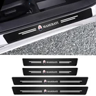 4 шт., наклейки на порог двери автомобиля, из углеродного волокна