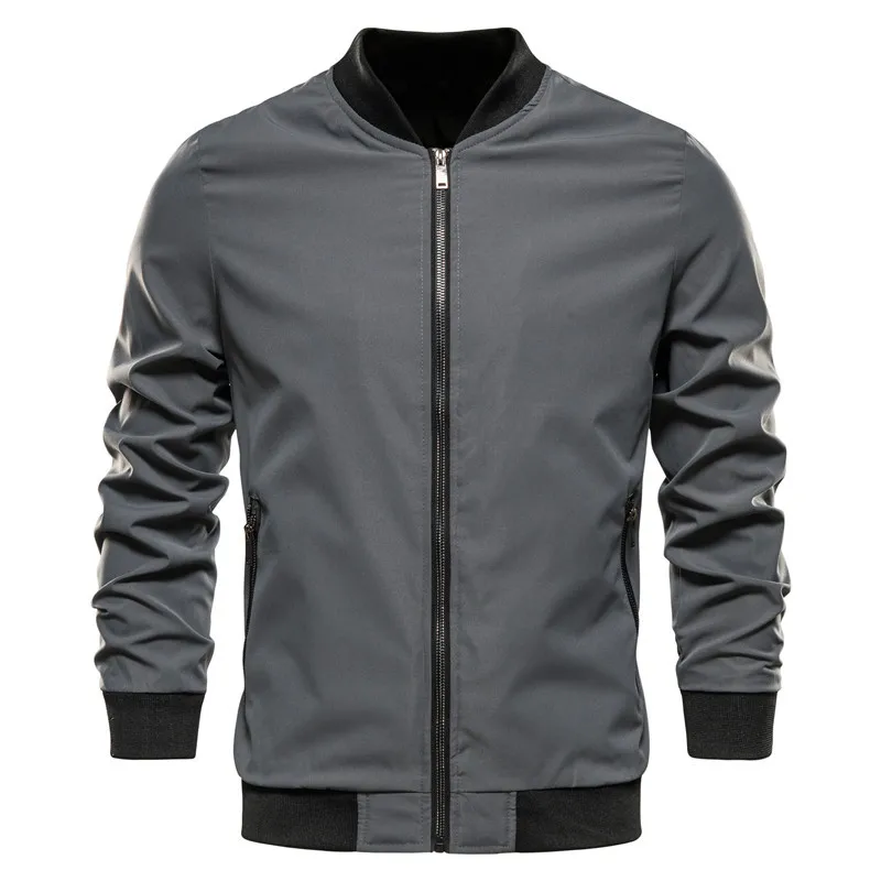 

New spring simple men's jacket baseball jacket men's casual collar zip jacket men's mens clothing