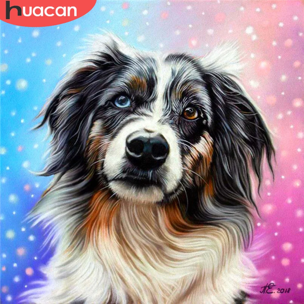 

Алмазная вышивка HUACAN Собака Набор со стразами 5d алмазная картина животное полное сверло квадратная Алмазная мозаика украшение для дома